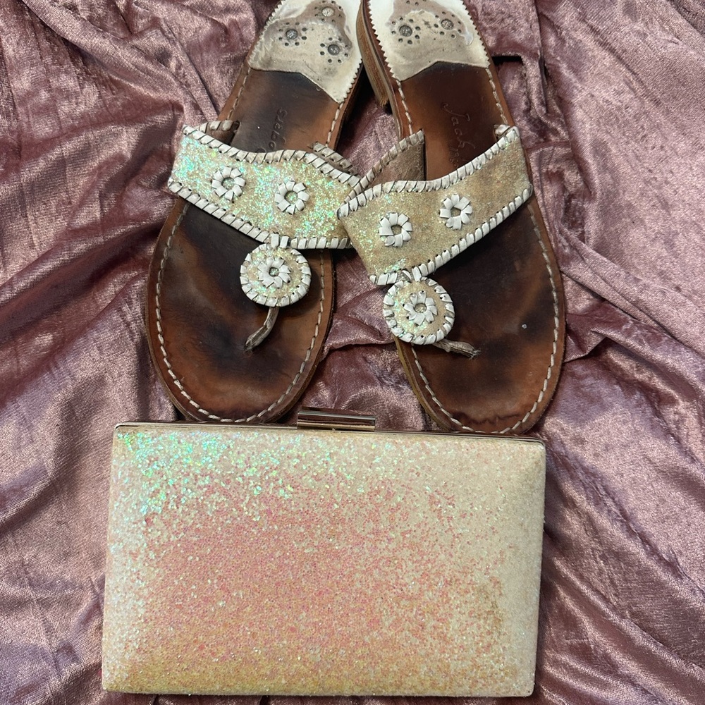 Jack Rogers sandals and purse